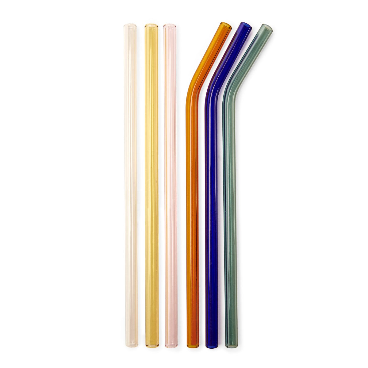 Kikkerland Sugerør - colorful reusable (6 stk inkl. børste) - Bahne